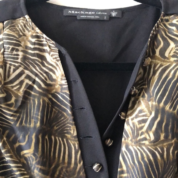 Mackage Long Sleeves  Dress Black&Gold Chiffon Silk - Picture 10 of 10